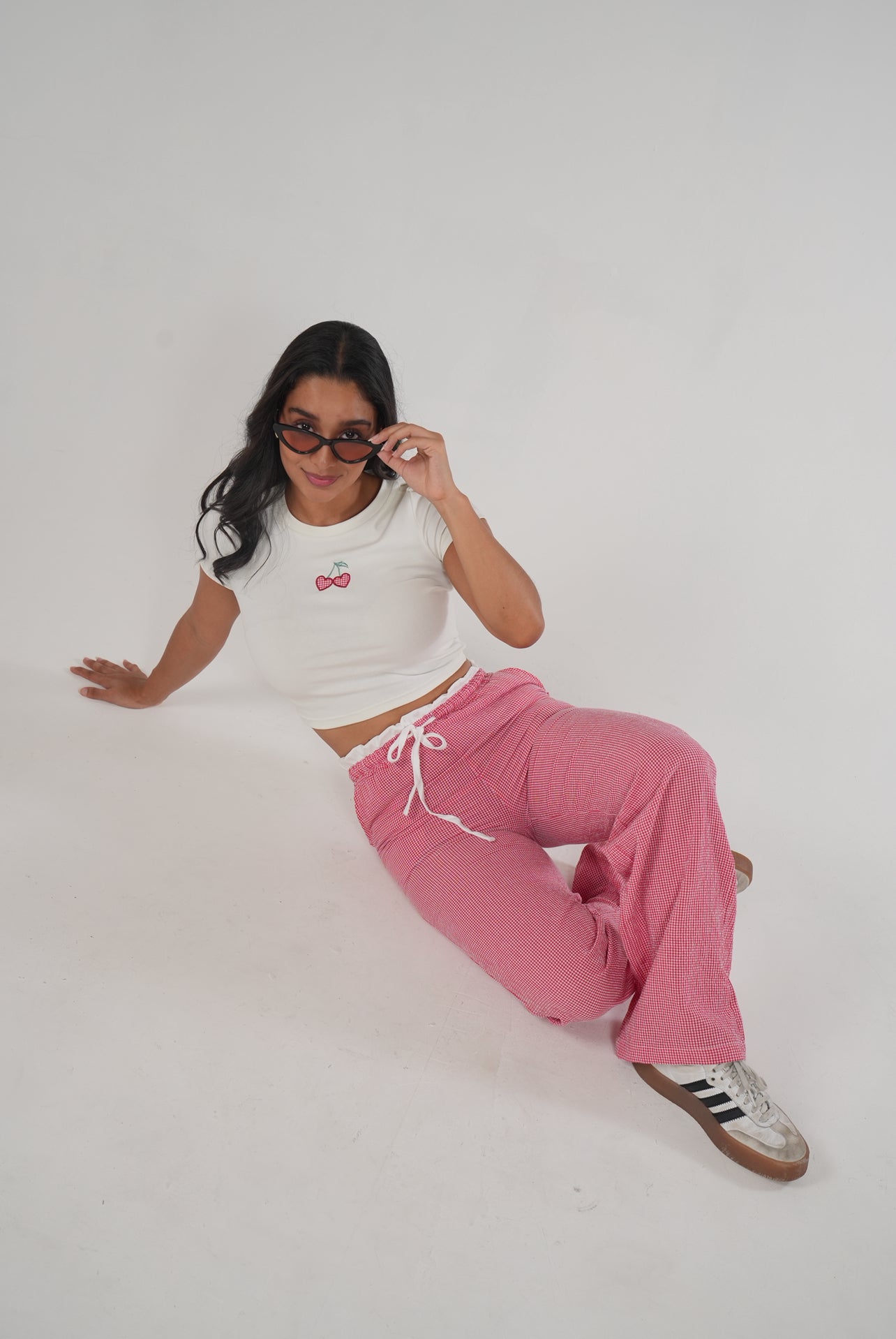 Off White Cotton Heart Top
