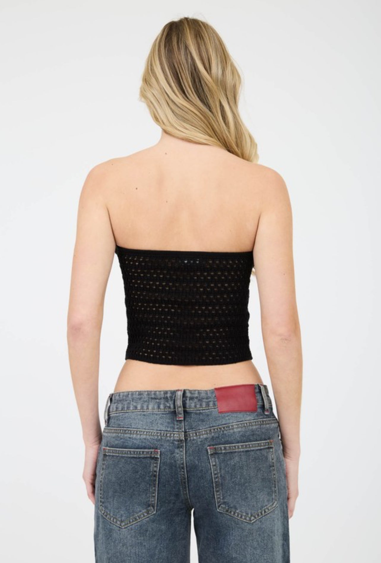 Strapless Crochet Knitted Top
