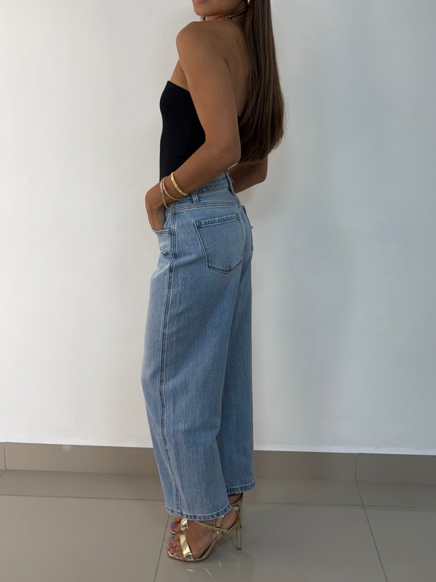 Light Blue High Rise Denim Jeans