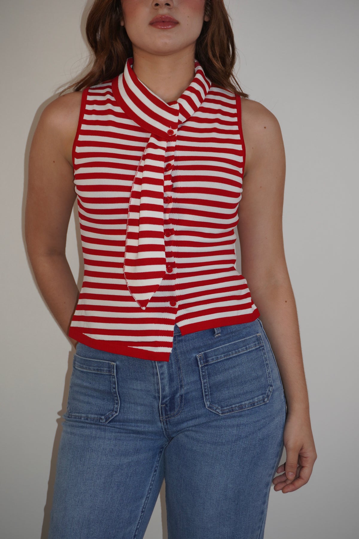 Red Striped Bottom Blouse