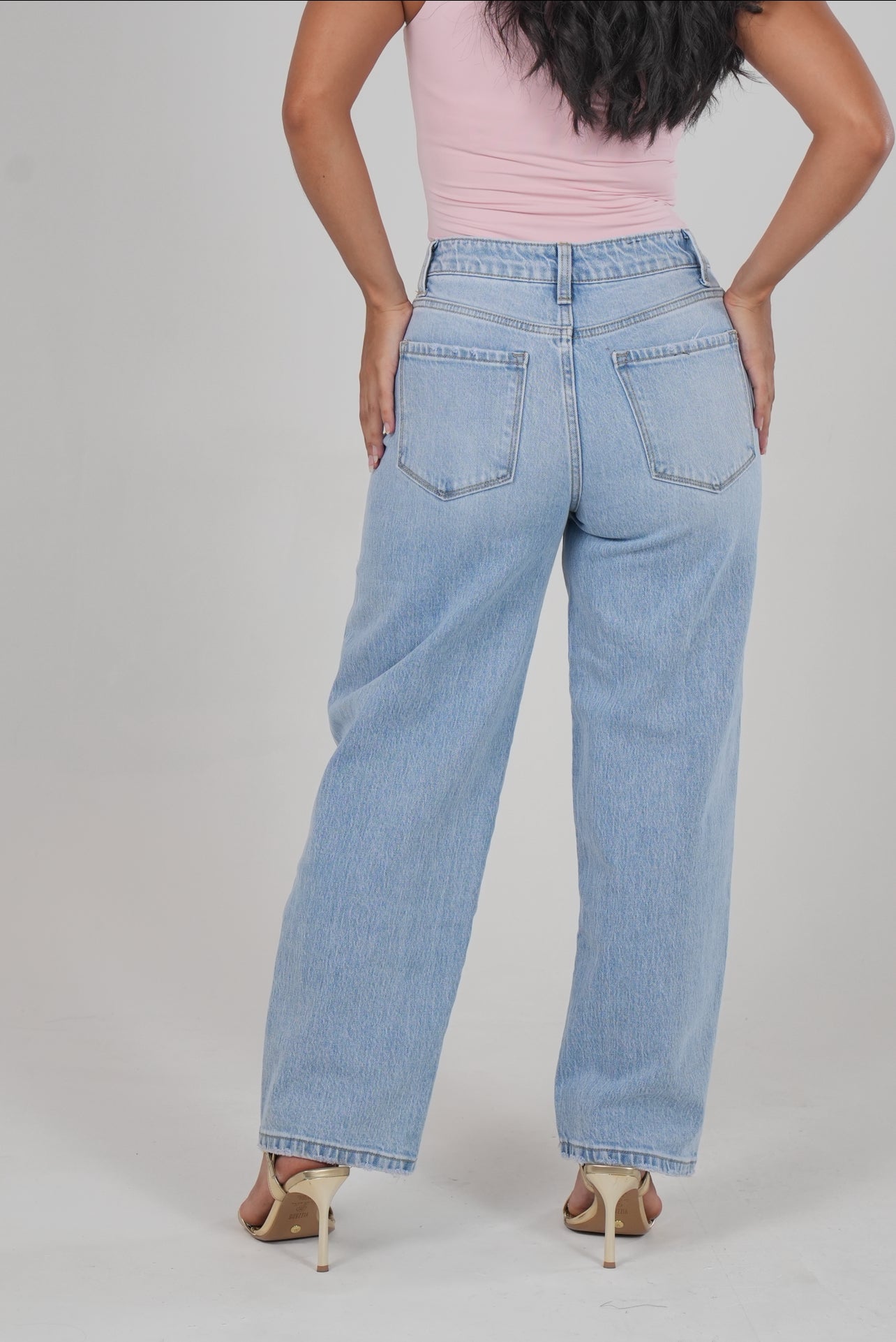 Light Blue High Rise Denim Jeans