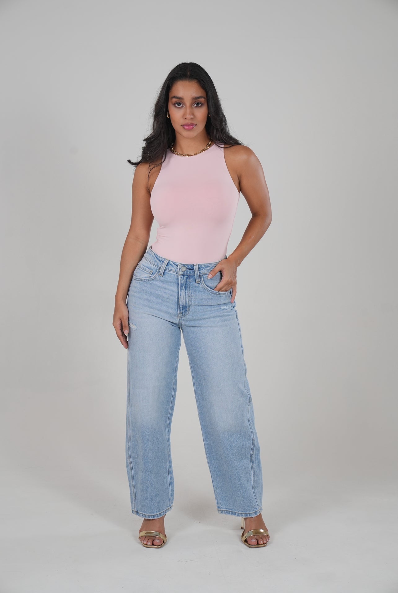 Light Blue High Rise Denim Jeans