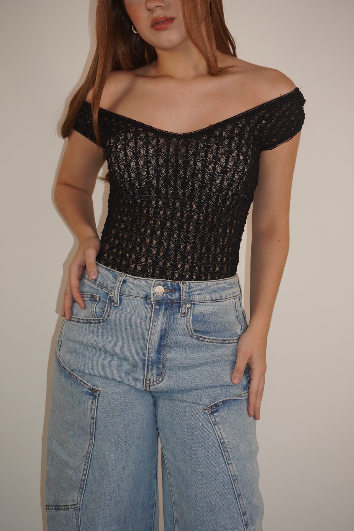 Transparent Lace Bodysuit Top
