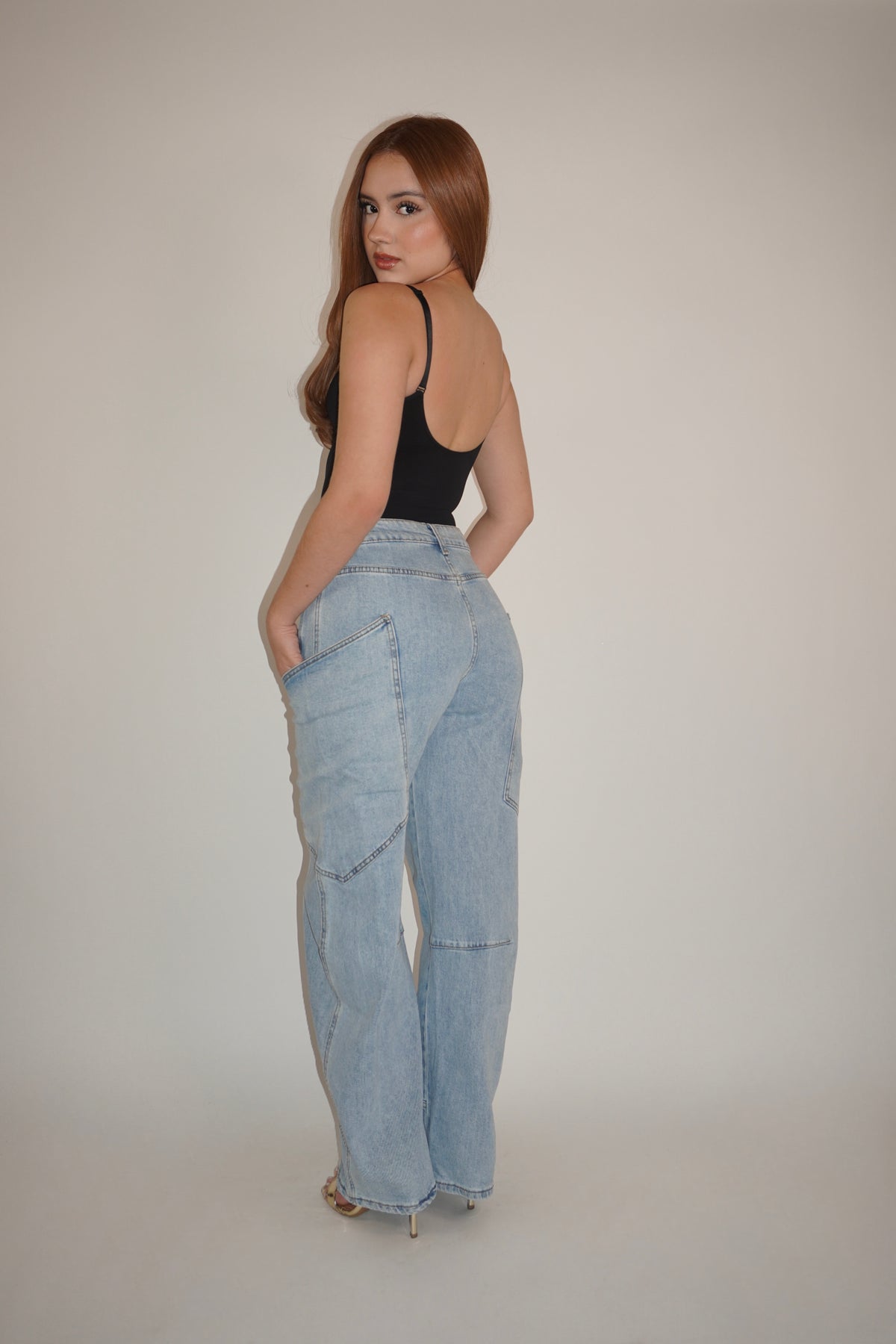 Light Blue Denim Barrel Jeans