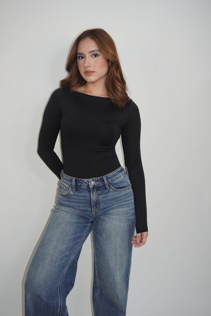 Boatneck Long Sleeve Bodysuit