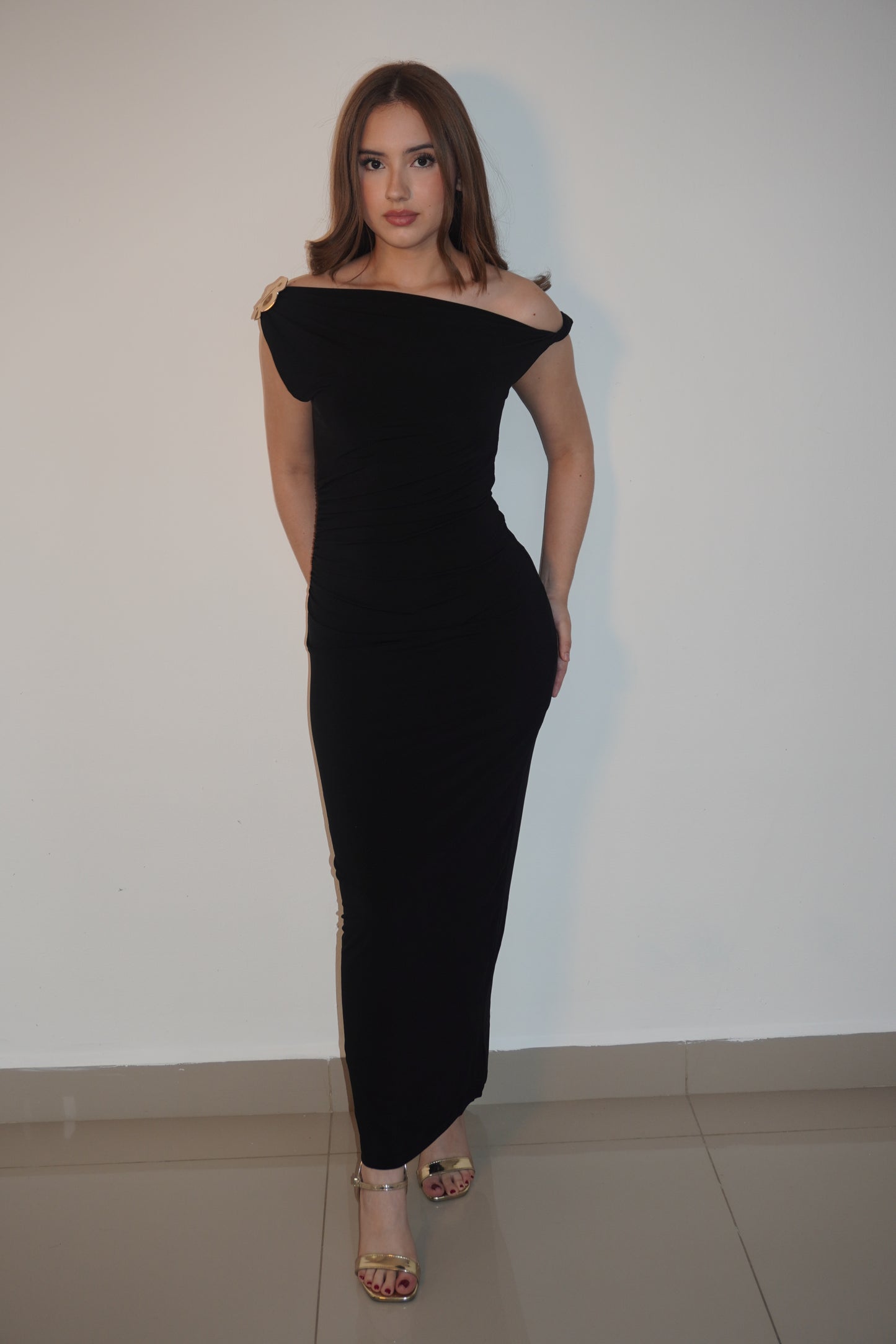 Asymmetrical Cotton Lycra Maxi Dress