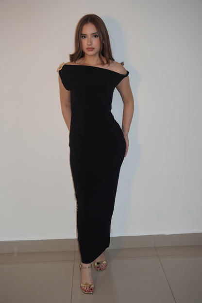Asymmetrical Cotton Lycra Maxi Dress