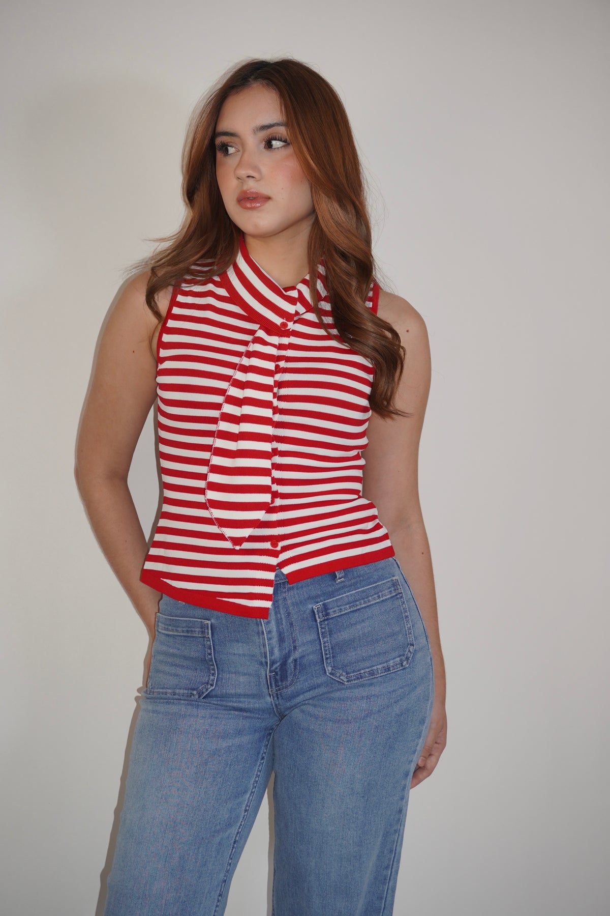 Red Striped Bottom Blouse