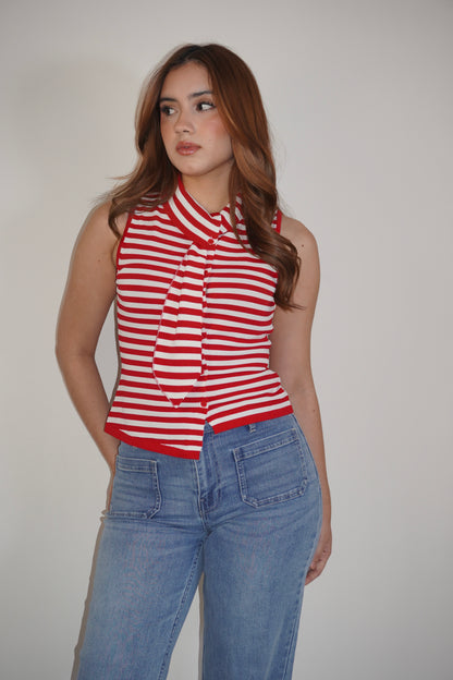 Red Striped Bottom Blouse