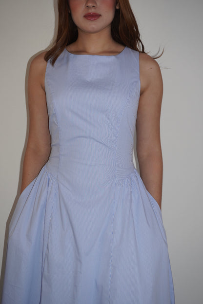 Backless Striped Maxi Dress