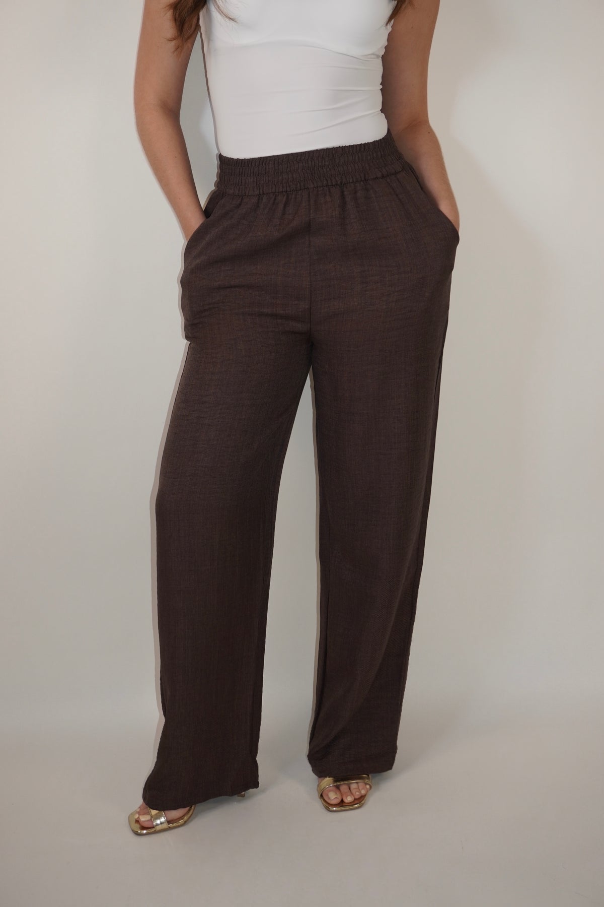 Linen Pocket Flared Pants