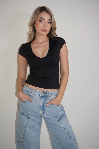 V-Neck Short Sleeve Top