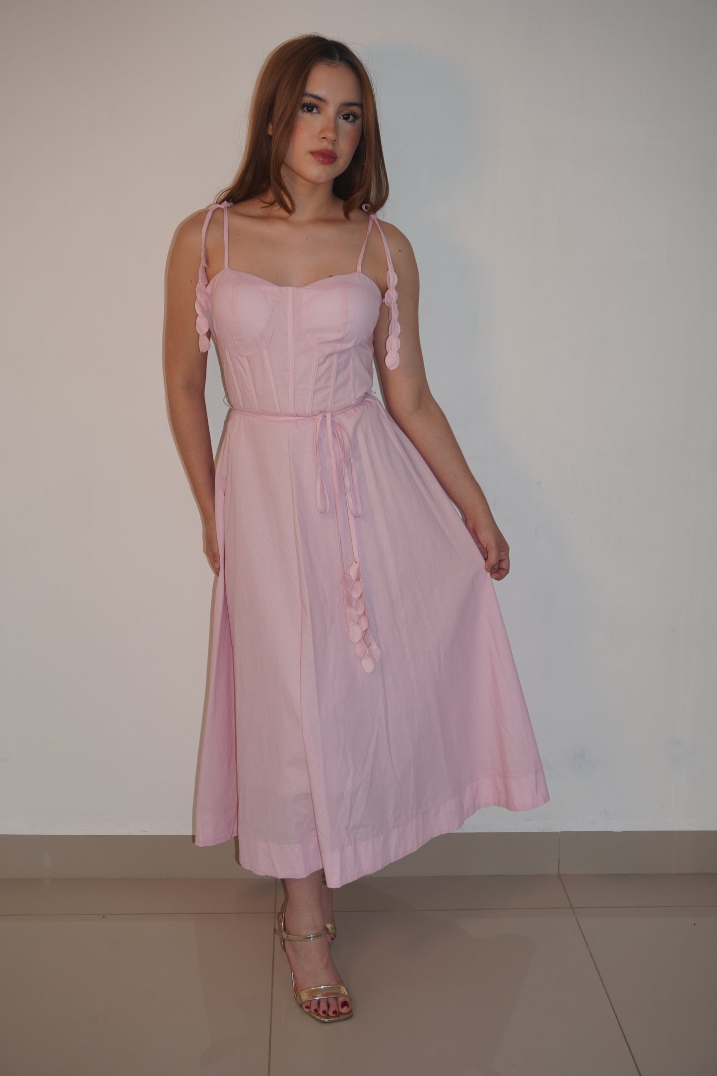 Pink Maxi Double Padded Dress