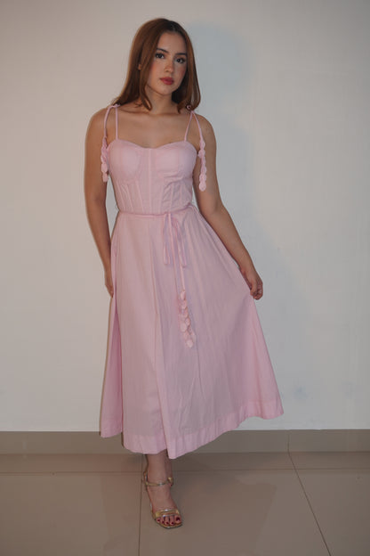 Pink Maxi Double Padded Dress