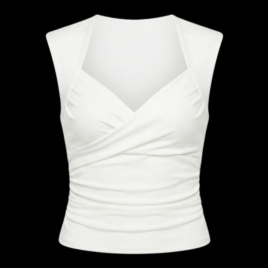 Halter V Open Cotton Lycra Top