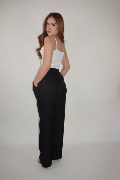 Linen Pocket Flared Pants