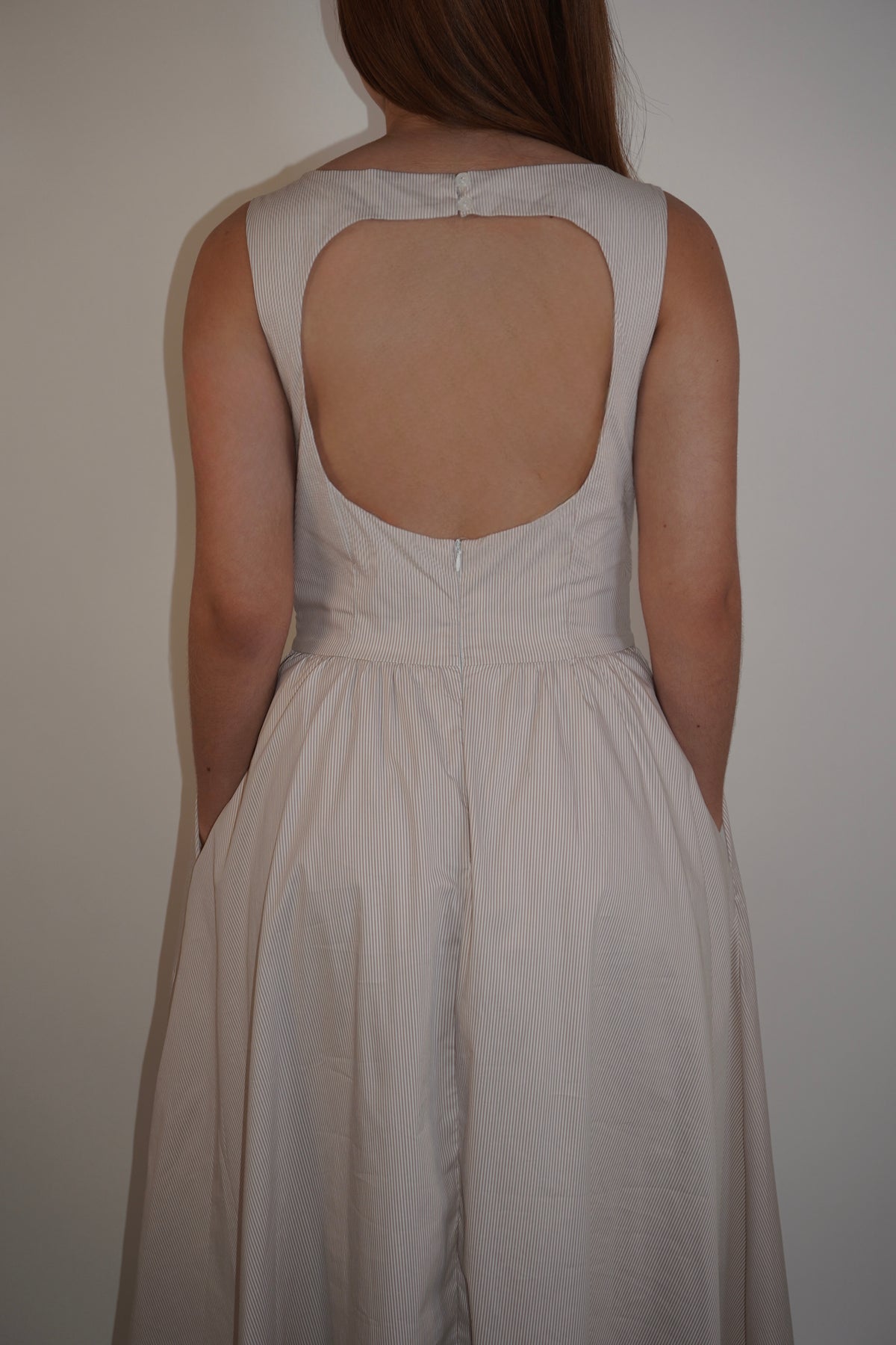 Backless Striped Maxi Dress