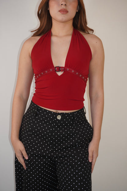 Halter Top With Belt Detail