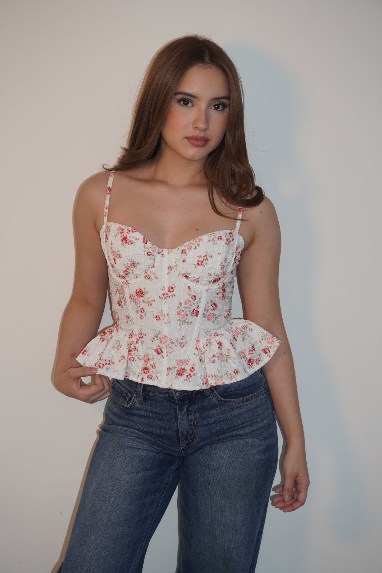 New Floral Blouse Corset Adjustable