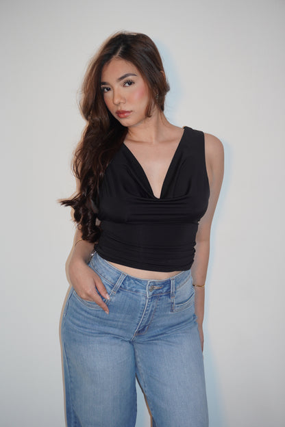 Multiways Night Out Black Open Back Top