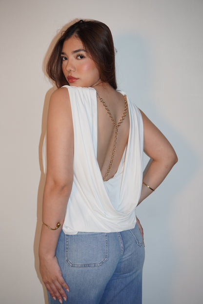 Lycra Draped Open Backl Blouse