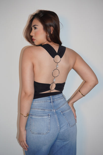 Multiways Night Out Black Open Back Top