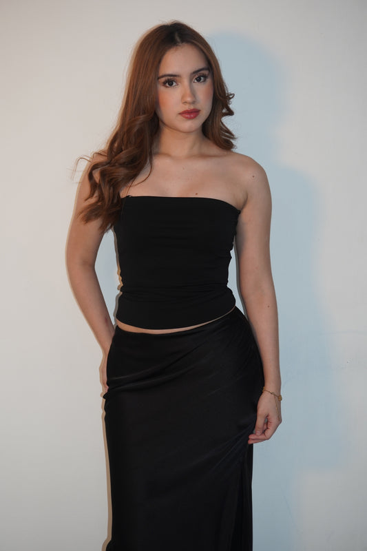 Black Lycra Double Tube Top
