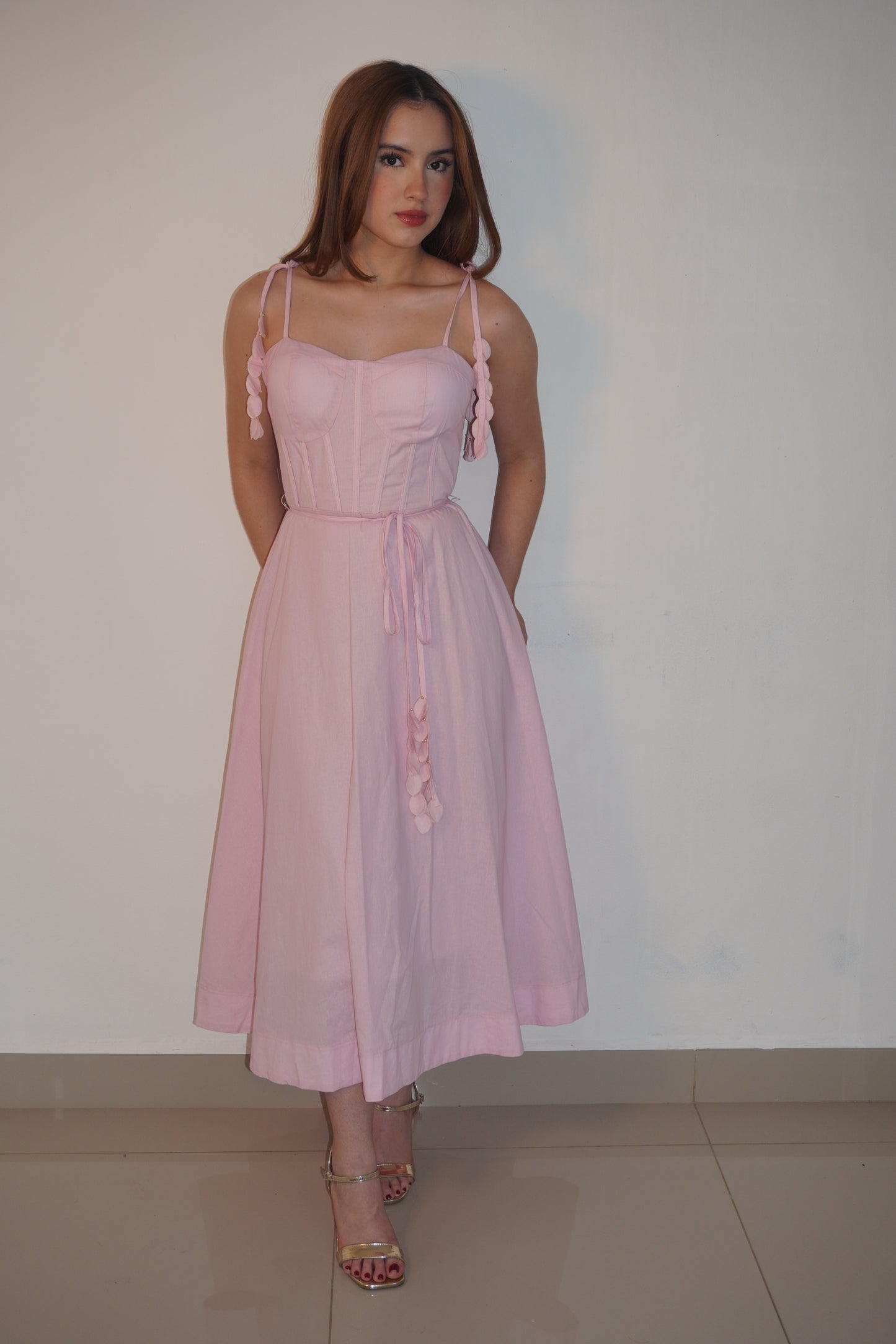 Pink Maxi Double Padded Dress