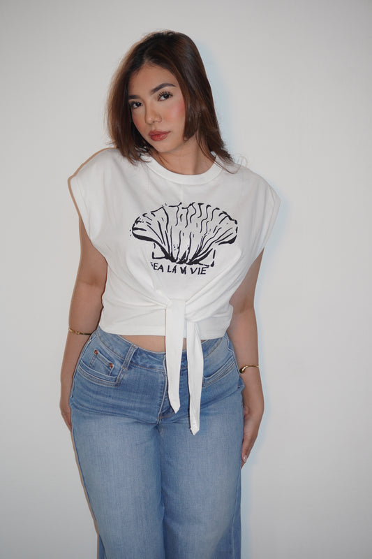 Sea Lover Cropped Twist Top