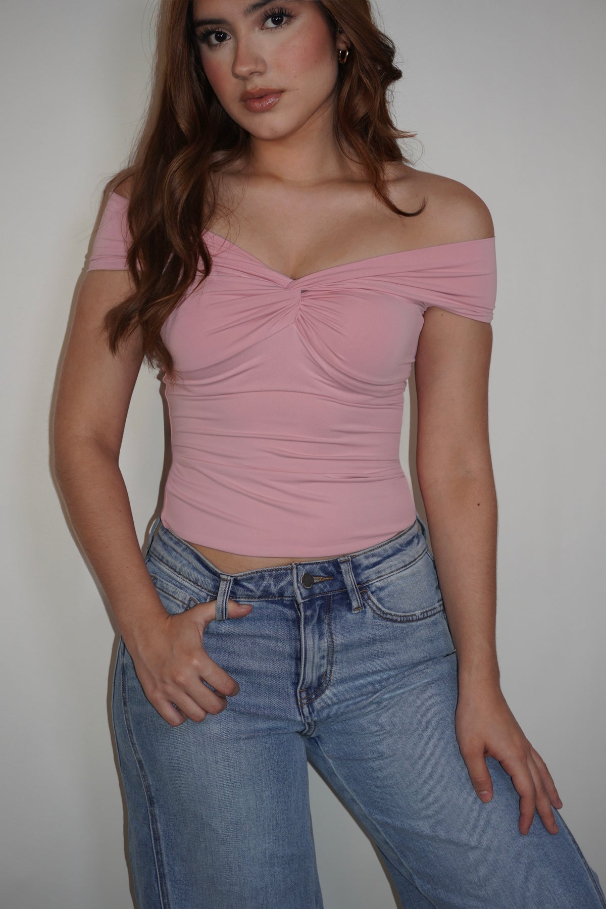 Off-Shoulder Twist- Front Top