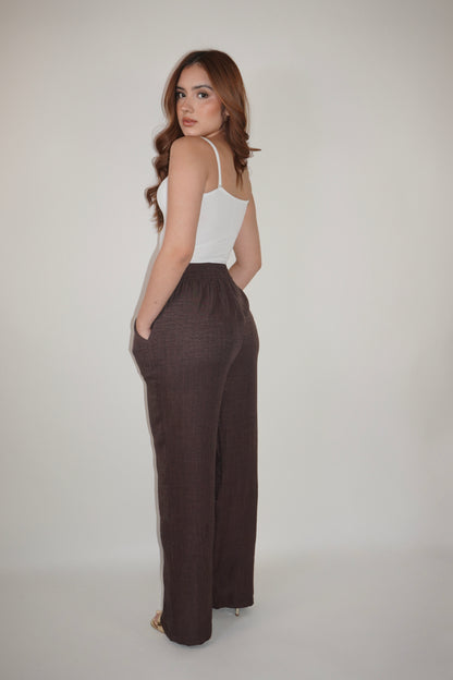 Linen Pocket Flared Pants