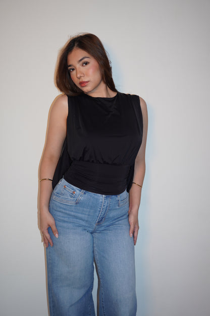 Lycra Draped Open Backl Blouse