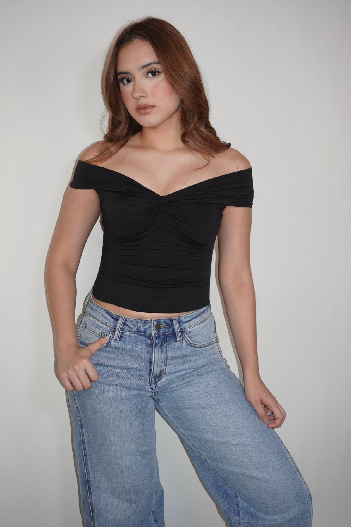 Off-Shoulder Twist- Front Top
