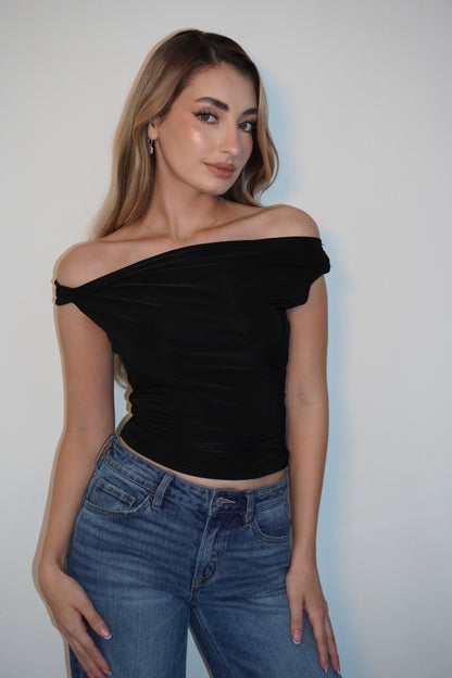 Asymmetrical Mesh Multiways Blouse
