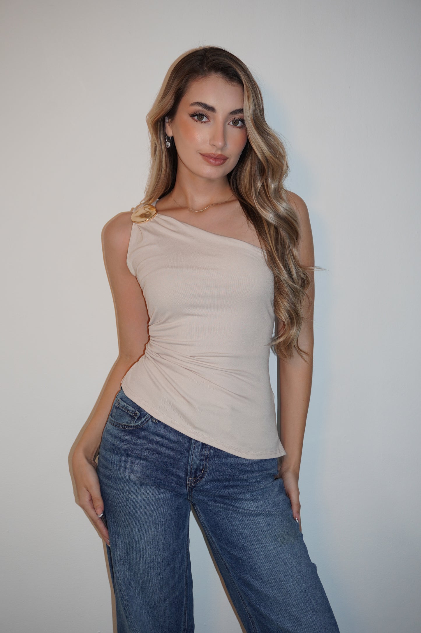Asymmetrical One Shoulder Blouse