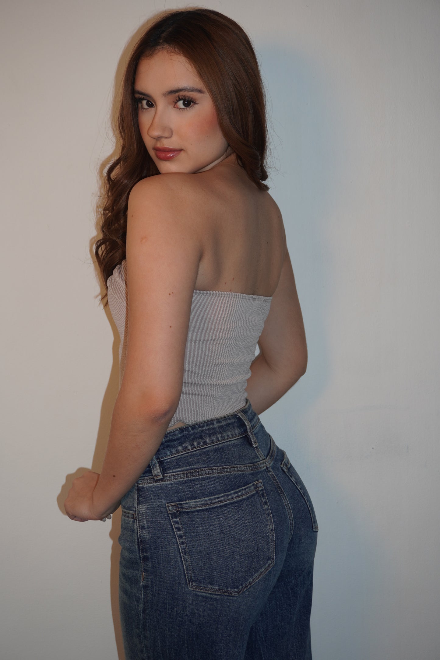 Twisted Cotton Open Tube Top