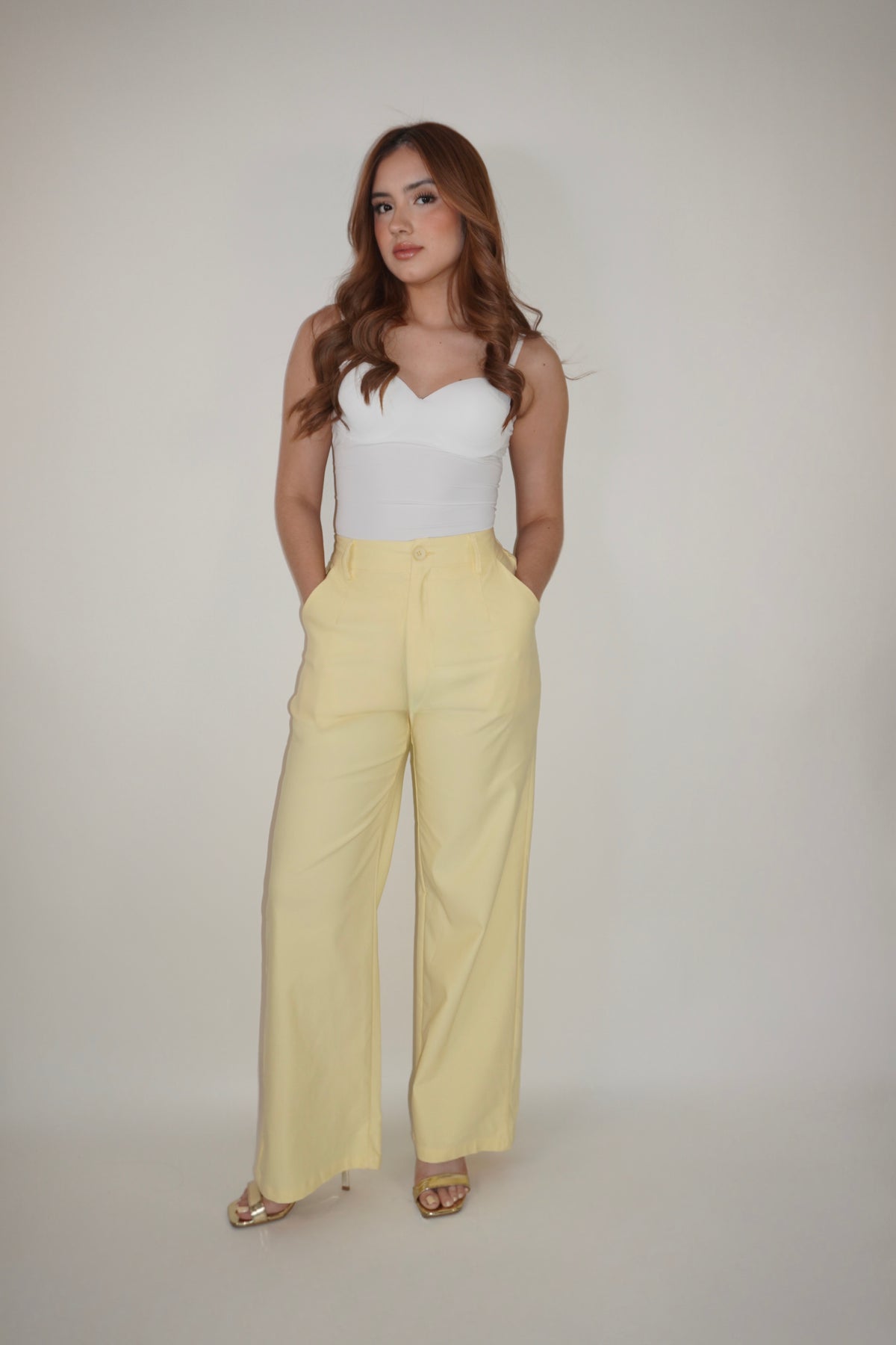 Formal Yellow Flared Pants