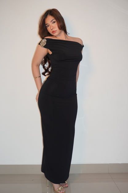 Asymmetrical Cotton Lycra Maxi Dress