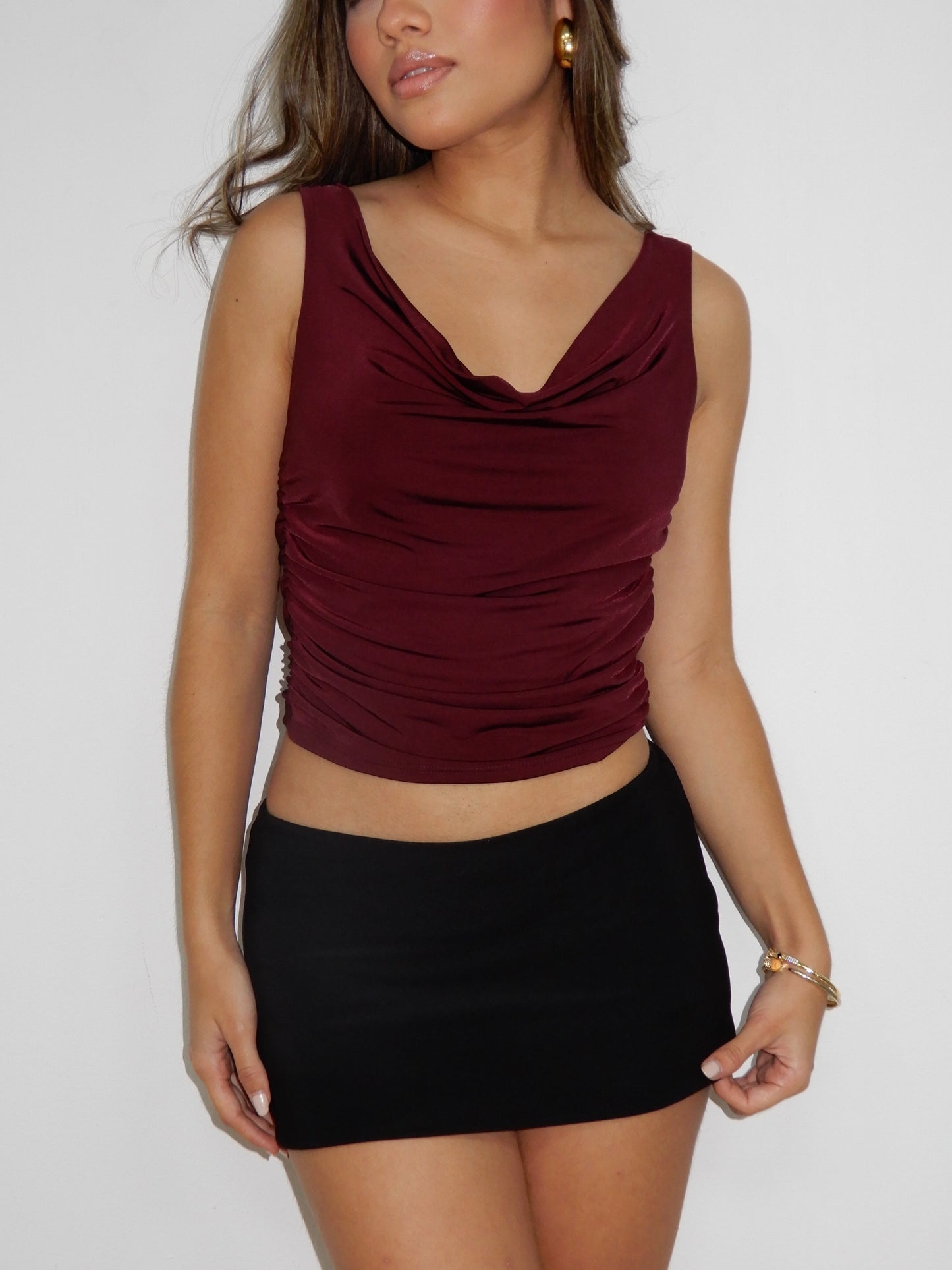 Burgundy Multiways Mesh Top