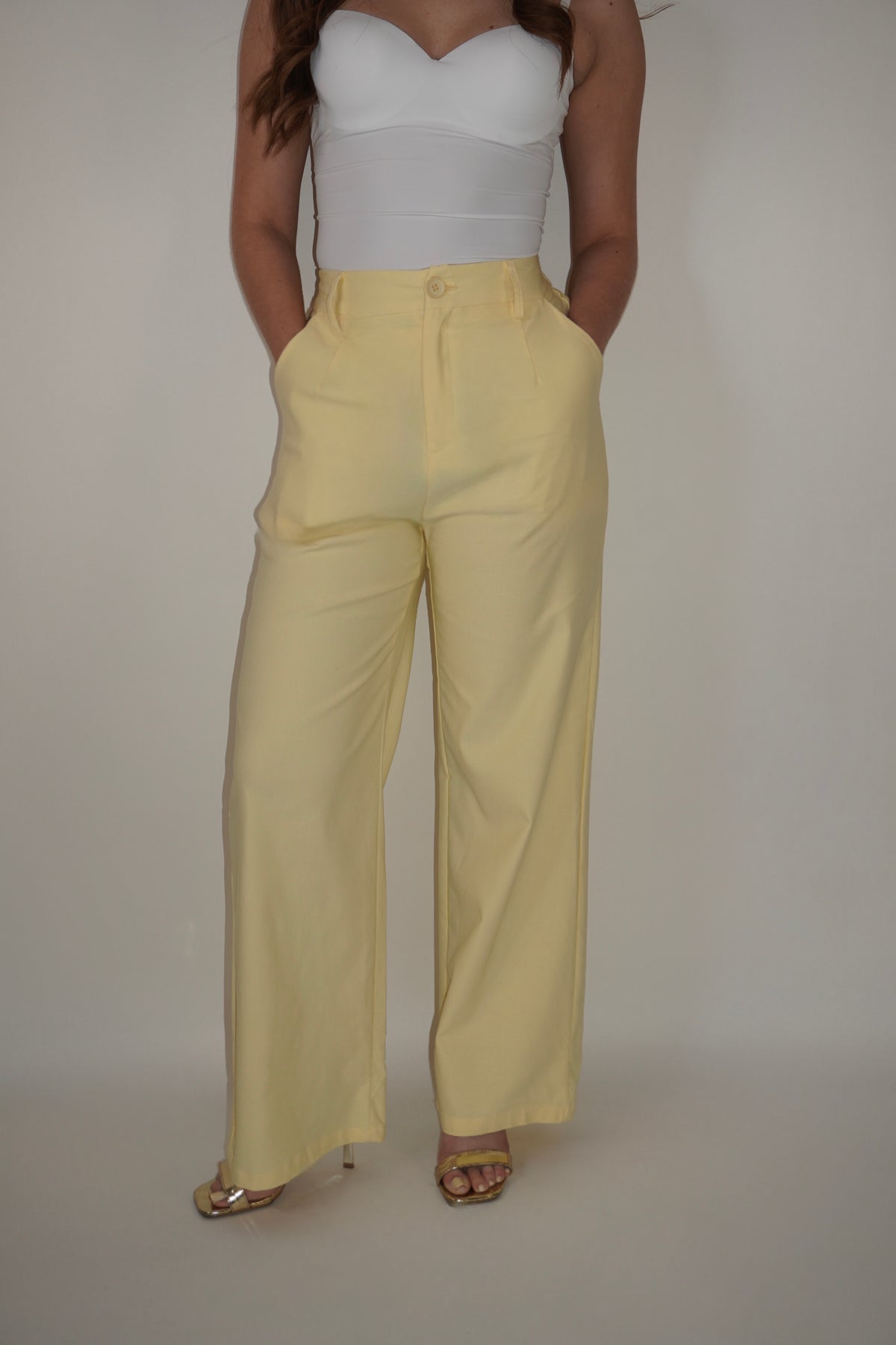 Formal Yellow Flared Pants