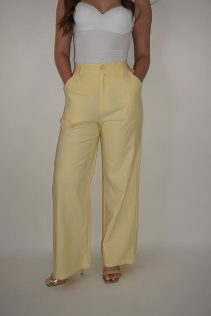 Formal Yellow Flared Pants