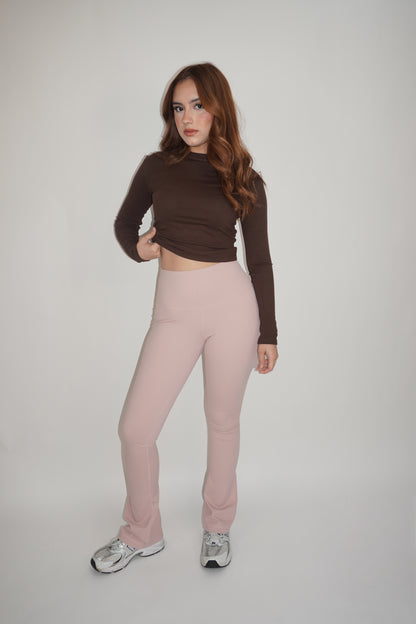 Lycra Flare Yoga Pants With Push Up