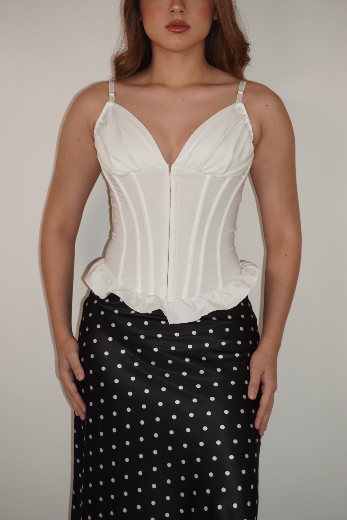 Corset With Straps And Ruffles