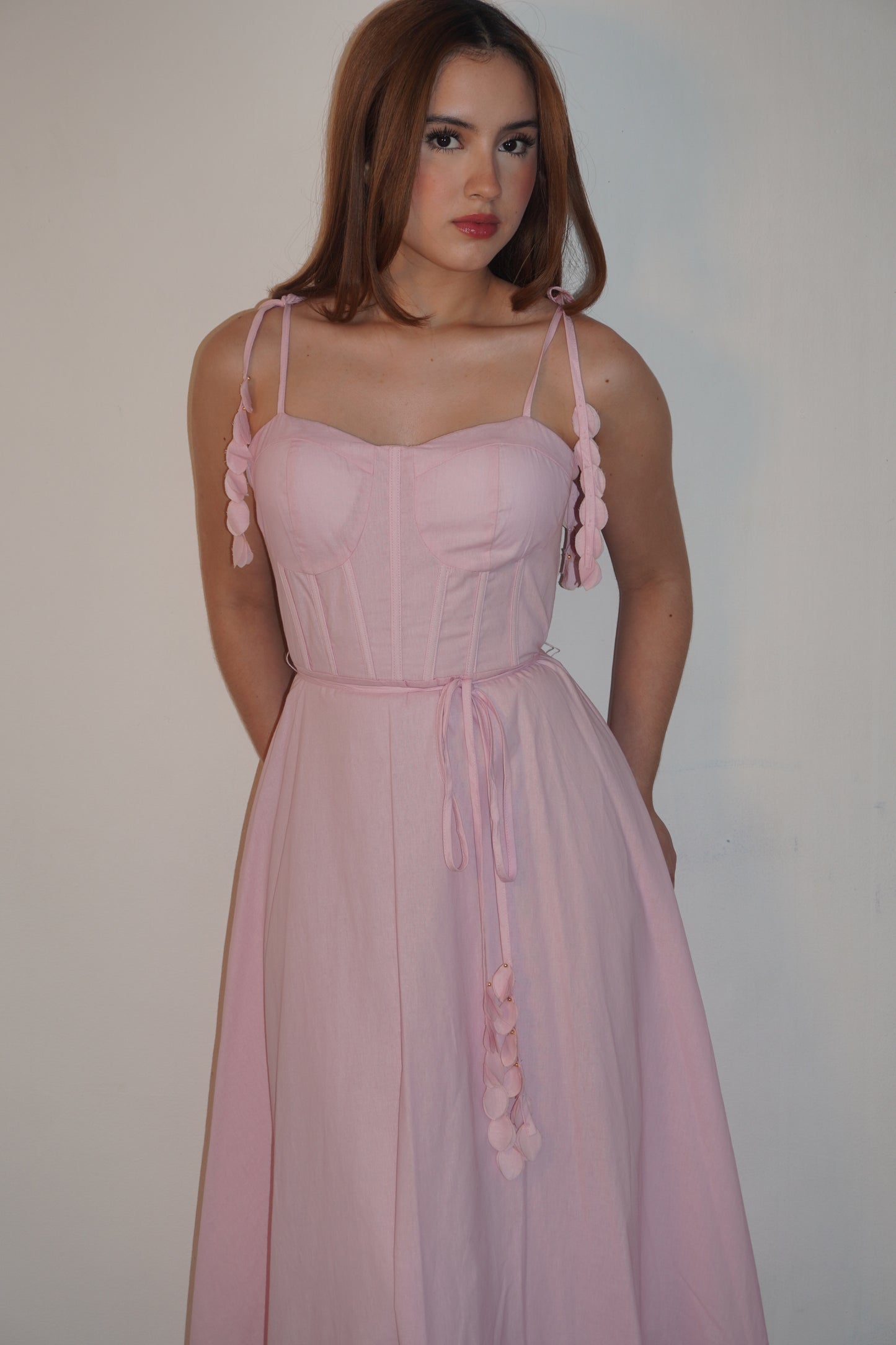 Pink Maxi Double Padded Dress
