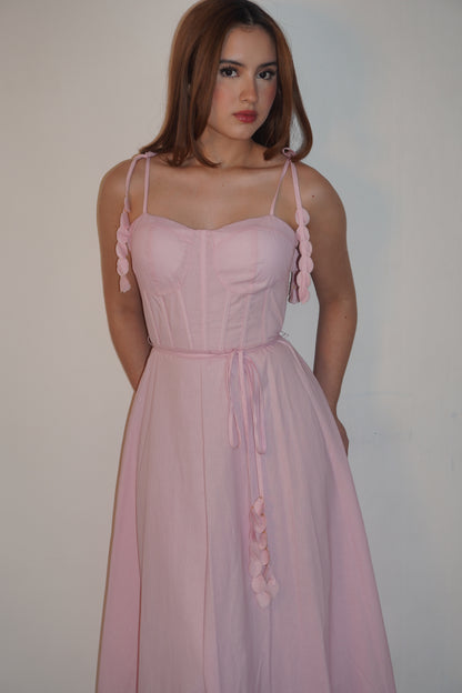 Pink Maxi Double Padded Dress