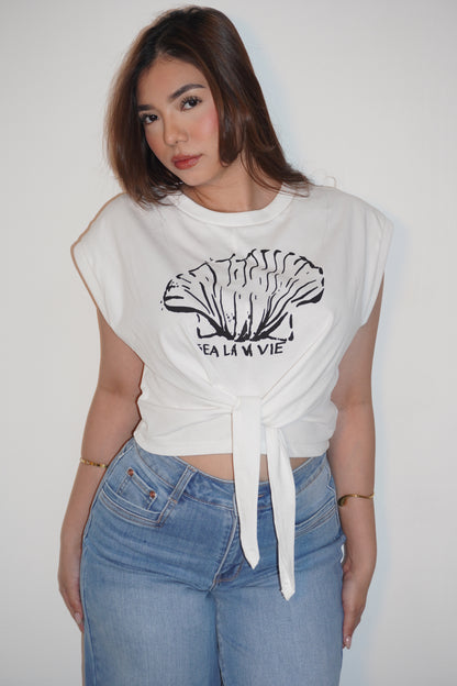 Sea Lover Cropped Twist Top