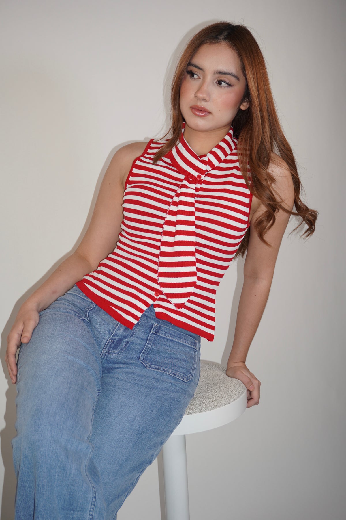 Red Striped Bottom Blouse
