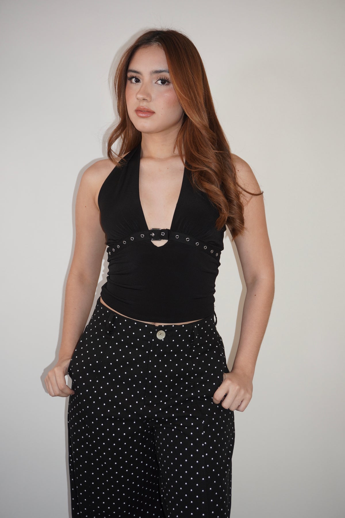Halter Top With Belt Detail