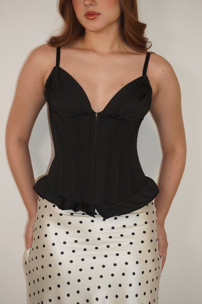 Corset With Straps And Ruffles
