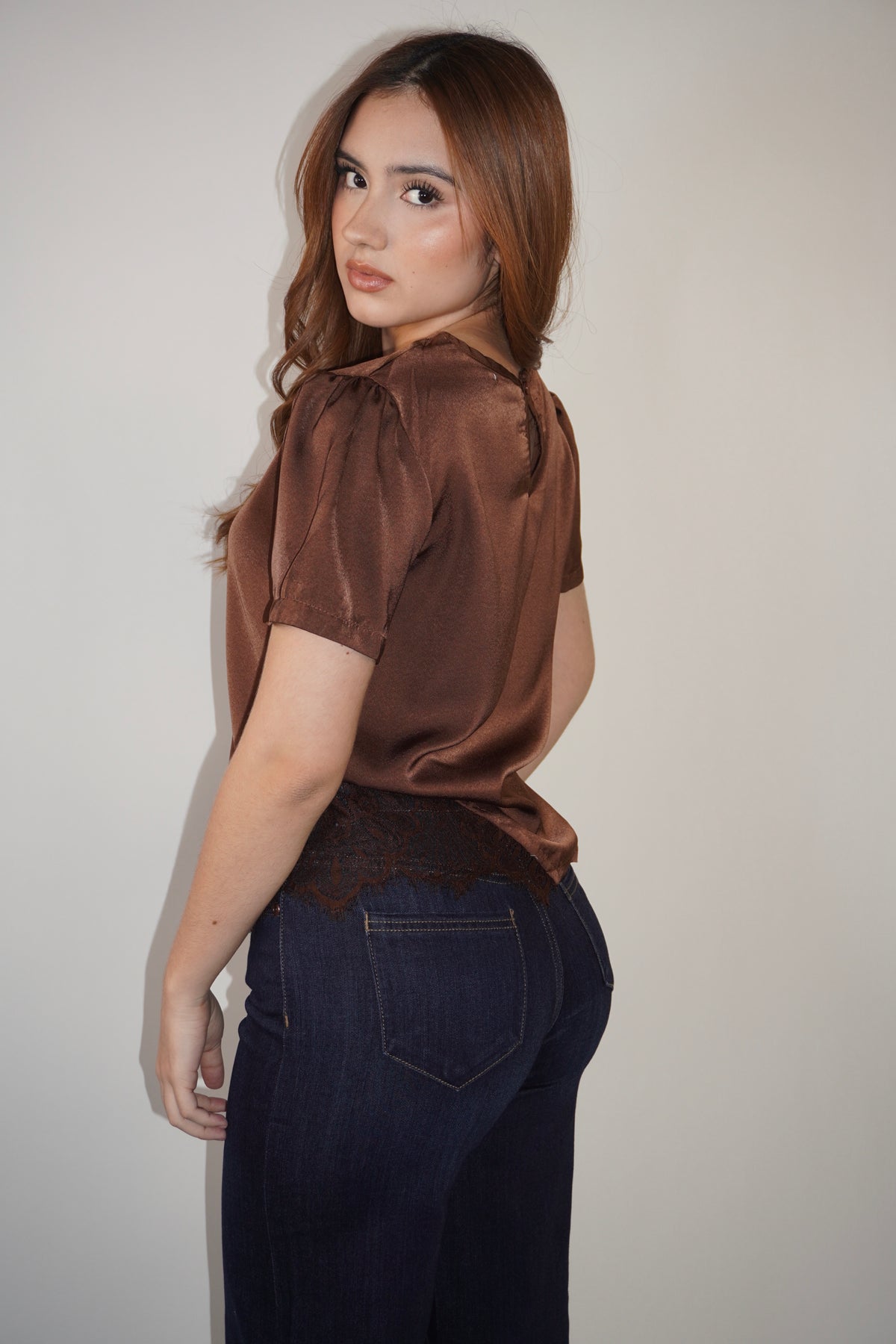 Silky Lace Asymmetric Blouse